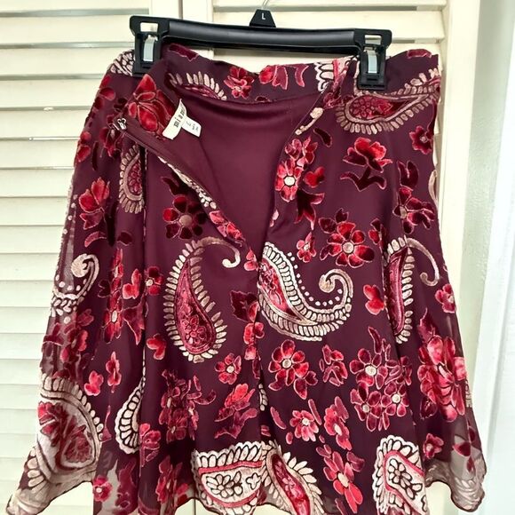 Miami Red Asymmetrical Wrap Mini Skirt - Picture 6 of 6